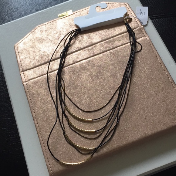 LOFT Jewelry - 7 layer black cord necklace with textured sliders